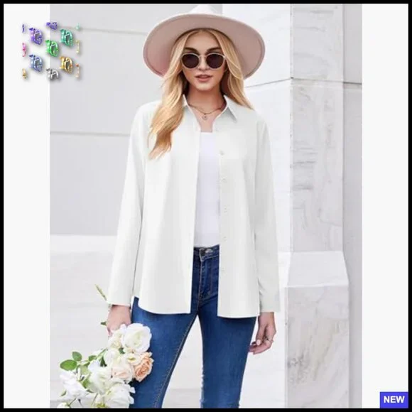 Floral Printed Button Down Shirt Long Sleeve Blouse Business Casual Boho Chic - Picture 2 of 7